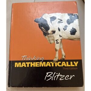 Thinking Mathematically Blitzer 3rd Edition Hardcover Textbook